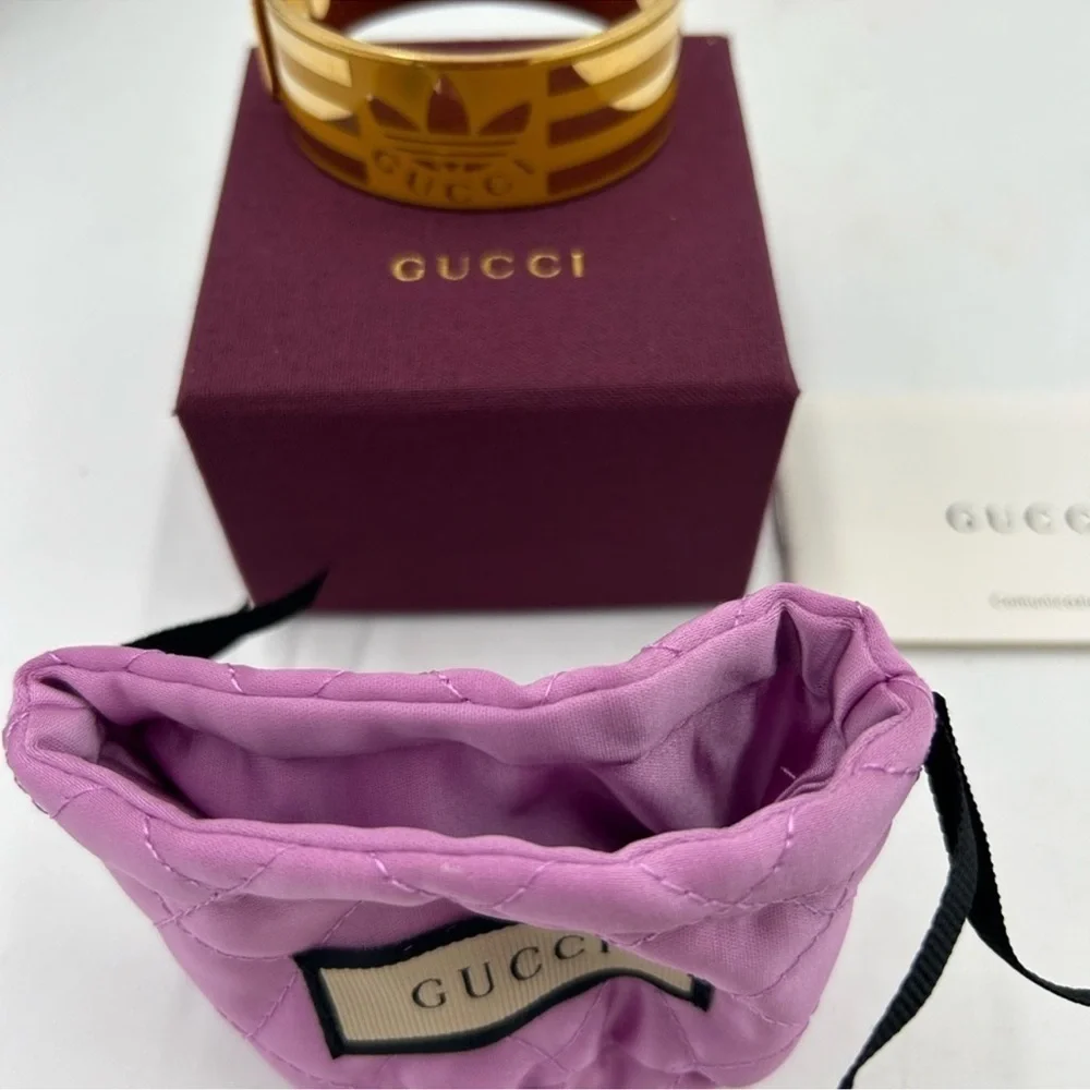 Women’s Gucci X Adidas gold cuff bracelet made in Italy - Picture 4 of 10